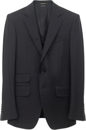 Tom Ford single-breasted wool suit - men - Wool - 46R - Black
