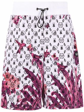 Philipp Plein Shorts met trekkoord - Wit
