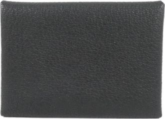 Hermès Black Chevre Leather Coin Purse/Coin Case (Pre-Owned)