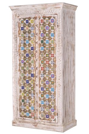 Giner&Colomer Armario madera mango detalles en cer&aacute;mica y bronce