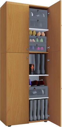 ebuy24 Ebuy24 - Gabinete De Zapato De Madera Vcm Dimensiones: An. 70 X Al. 184 X T. 40 Cm Gabinete Todo Uso 5 Compartimentos 4 Puertas Giratorias - Lona (hay
