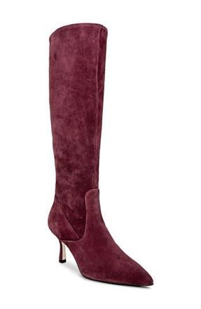 L'agence Marya Knee High Boot in Burgundy Suede at Nordstrom Rack, Size 9.5