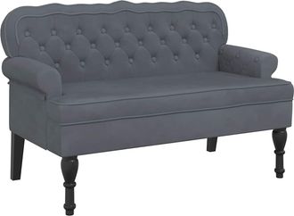 vidaXL Vidaxl - Banco Con Respaldo Terciopelo Gris Oscuro 119,5x64,5x75 Cm