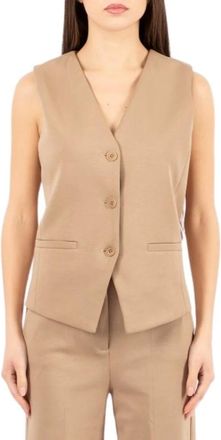 Max Mara Jassen, Dames, Bruin, S, Katoen, Gilet