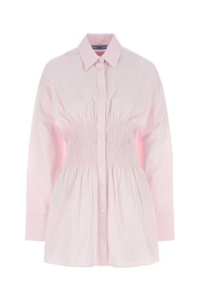 Prada Womens Pastel Pink Poplin Shirt - Light Pink Cotton - Size EU 32 (Womens)