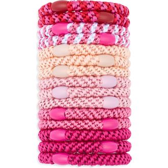 L. Erickson Grab & Go Set of 15 Assorted Ponytail Holders in Think Pink at Nordstrom