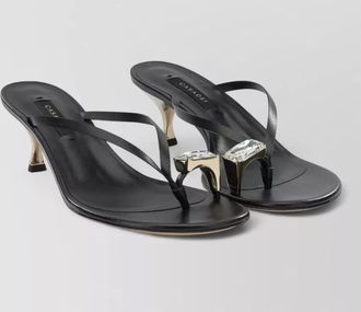 Casadei open toe kitten heel embellished strap sandals