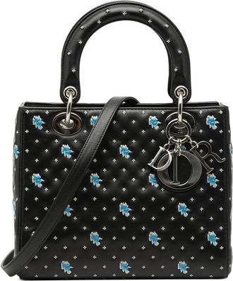 Dior Pre-owned Dior Medium Calfskin Embroidered Flower Lady Dior Ladies JZR0K04XE1JP7ZG9