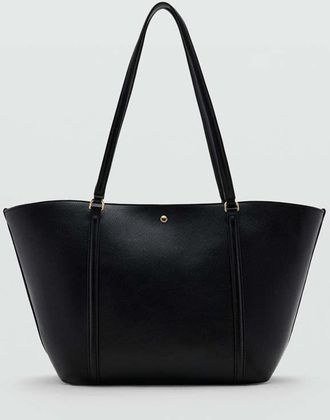 Mango Borsa shopper doppio manico nero - Donna - Taglia unica - MANGO