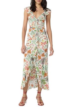 Diane Von F&uuml;rstenberg Sonia Metallic Floral Dress in Miragevine White at Nordstrom, Size Xx-Small