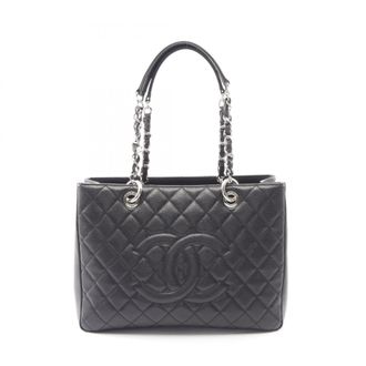 Chanel Black Grained Calfskin Handbag Tote Bag (Pre-Owned)