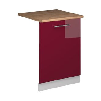 Vicco Panel Frontal Del Lavavajillas Fame-line, Rojo Burdeos Alto Brillo, 60 Cm, Et Roble Vicco
