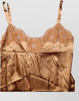Dolce & Gabbana silk lace trim tank top