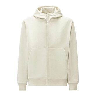 C.P. Company C.p. Company, Hoodies & sweatvesten, Heren, Beige, M, Felpa con cappuccio Logo Profili a coste