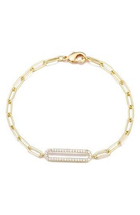 Adornia Elongated Pav&eacute; Chain Bracelet in Gold at Nordstrom Rack
