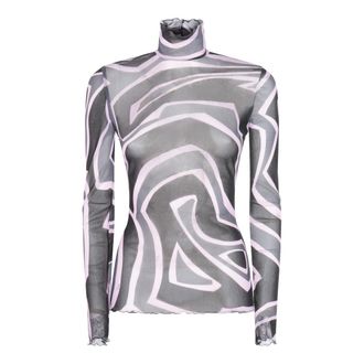 Emilio Pucci T-Shirts And Polos Blacks And Greys-Donna