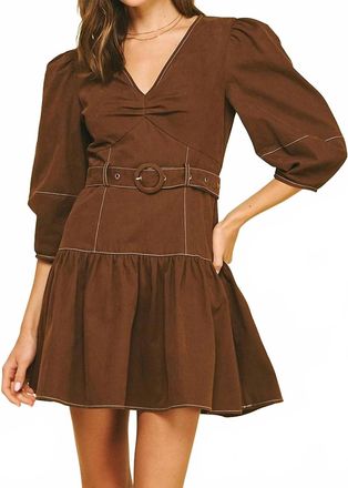 Pinch Design Alex Belted Mini Dress In Coco
