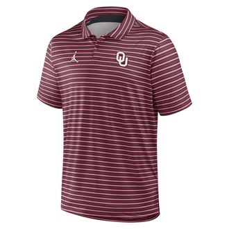 Nike Jordan Mens Oklahoma Tour Stripe Jordan Brand Dri-FIT College Polo in Red | 0JPT0FJ2OKN-24Y