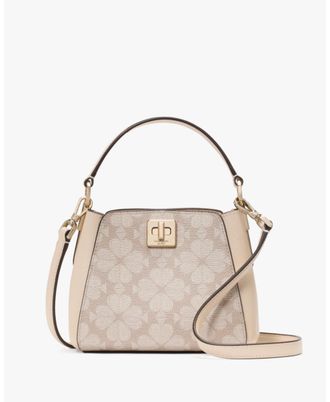 Kate Spade New York Womens Flower Pvc Mini Top Handle Crossbody - Beige - One Size