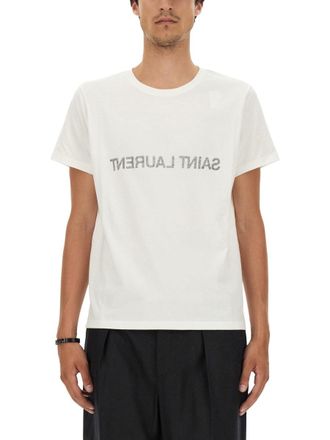 Saint Laurent Inverted Logo T-Shirt - White