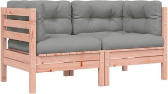 vidaXL Sof&aacute; Esquinero De Jard&iacute;n Con Cojines 2 Uds Madera Abeto Douglas Vidaxl