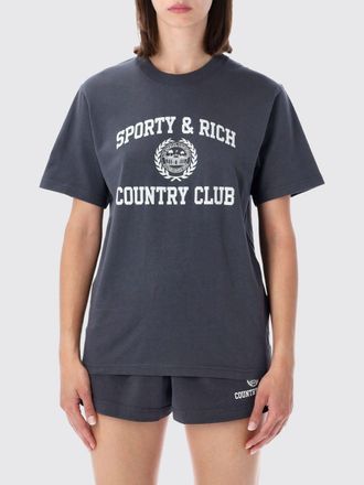 Sporty & Rich Slim Fit Cotton T-Shirt with College Slogan Print