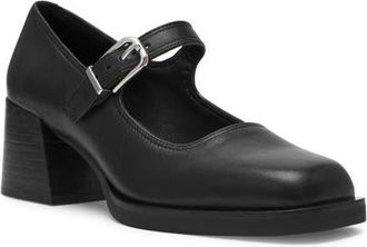 Steve Madden Lisbon Mary Jane Pump in Black Leather at Nordstrom, Size 9.5