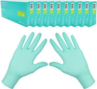 OEM Guantes De Nitrilo Mercator Nitrylex Green S Verde 100 Piezas Caja De 10 Unidades