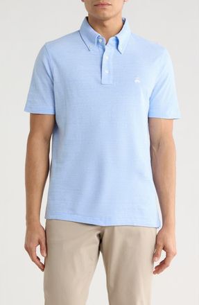 Brooks Brothers Cotton & Linen Blend Oxford Piqu&eacute; Knit Polo in Blue at Nordstrom Rack, Size Xx-Large