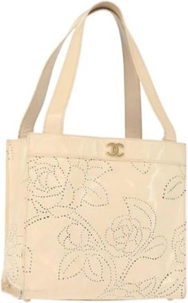 Chanel Pre-owned Tote Bags, female, Beige, Size: ONE SIZE Pre-owned Leather Tote Bag