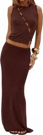 Runaway The Label Gemini Fishtail Maxi Skirt In Chocolate