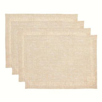 Solino Home Linen Placemats - Athena, 14 x 19 in Champagne Beige at Nordstrom, Size Medium