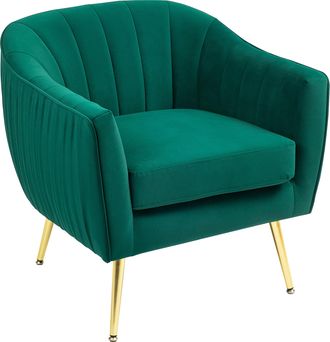 OEM Poltrona Da Salotto Imbottita Con Braccioli E Schienale, Design Moderno, Gambe In Metallo (71x72x73 Cm) Verde