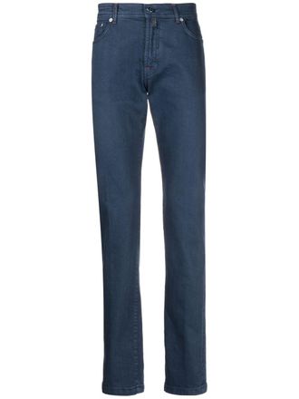 Kiton slim-cut chino trousers - Blue