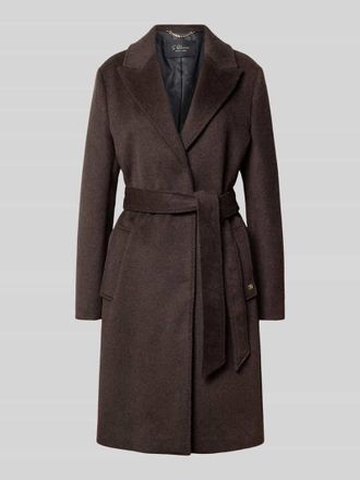 s.Oliver Black Label Regular Fit Wollmantel mit Woll-Viskose-Anteil in Dunkelbraun, Gr&ouml;&szlig;e 34