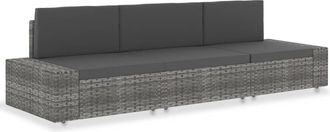 vidaXL Vidaxl - Sof&aacute; Seccional De 3 Plazas De Rat&aacute;n Sint&eacute;tico Gris