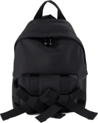 Simone Rocha Tassen, unisex, Zwart, ONE Size, Polyester, Bow Front Backpack