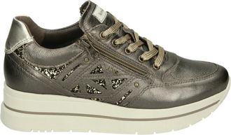 Nero Giardini Sportieve Lage Damesschoenen Brons - Dames - Sneakers - Grijs - 41 EU - Leer - Schoenen