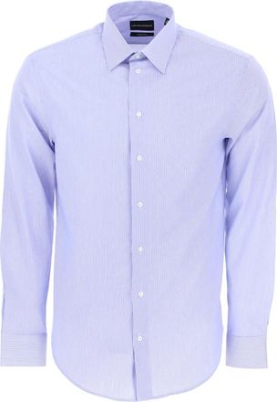 Emporio Armani Formal Shirt - Heren - Overhemden - Blauw - Maat: 4XL Katoen