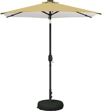 vidaXL Parasol De Jard&iacute;n Con Luces Led Y Base 230 X 230 Cm Poli&eacute;ster Vidaxl