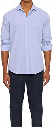 Orlebar Brown Giles Chainstitch Shirt In Ice Blue White
