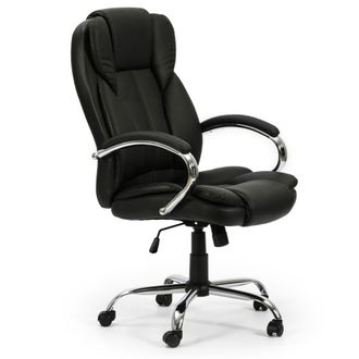 HOMN Sill&oacute;n de oficina elevable y reclinable piel sint&eacute;tica, color negro