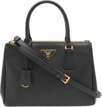Prada Pre-owned Galleria Saffiano 2way bag - Dames - Vintage Handtas - Zwart - ONE Size - Leer - Vintage