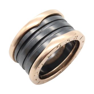 Bulgari Gold Black Pink Gold (18K) Ceramic Band Ring (Pre-Owned)