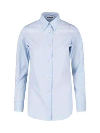 Jil Sander Light Blue Cotton Poplin Pointed Shirt
