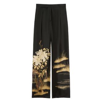 Max Mara Pantalone lungo - female - Max Mara - Wide Trousers - Black - L - Trousers