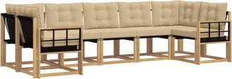vidaXL Conjunto De Sof&aacute;s De Exterior 7 Uds. Y Beige Vidaxl