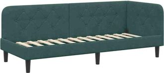 vidaXL Corner Bed Frame with Headboard Dark Green 80 x 200 cm Velvet vidaXL