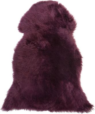 Beliani Piel de oveja decorativa de piel genuina violeta 100 110x65cm