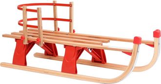 vidaXL Trineo Plegable Vidaxl Con Respaldo De 119 Cm, De Madera